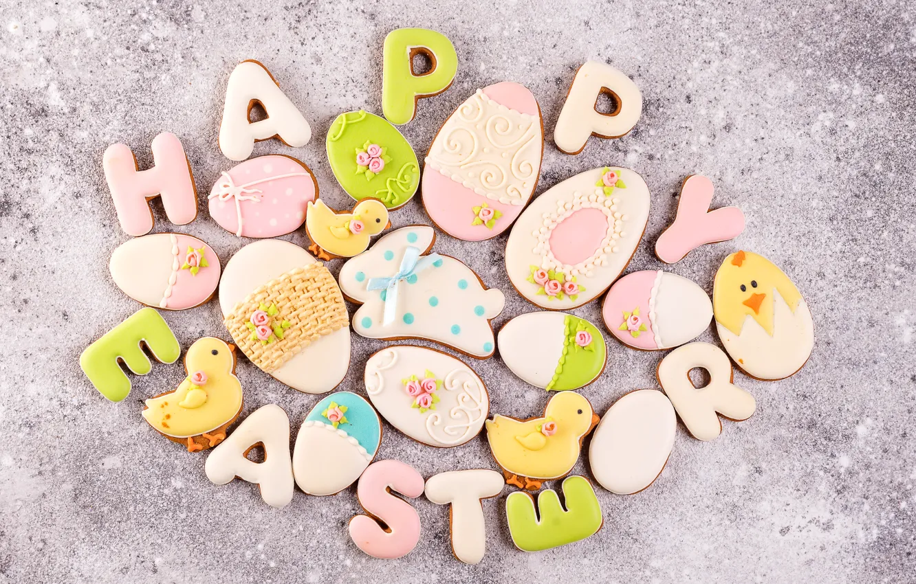 Photo wallpaper holiday, cookies, Easter, glaze, Easter, composition, Myfoodie