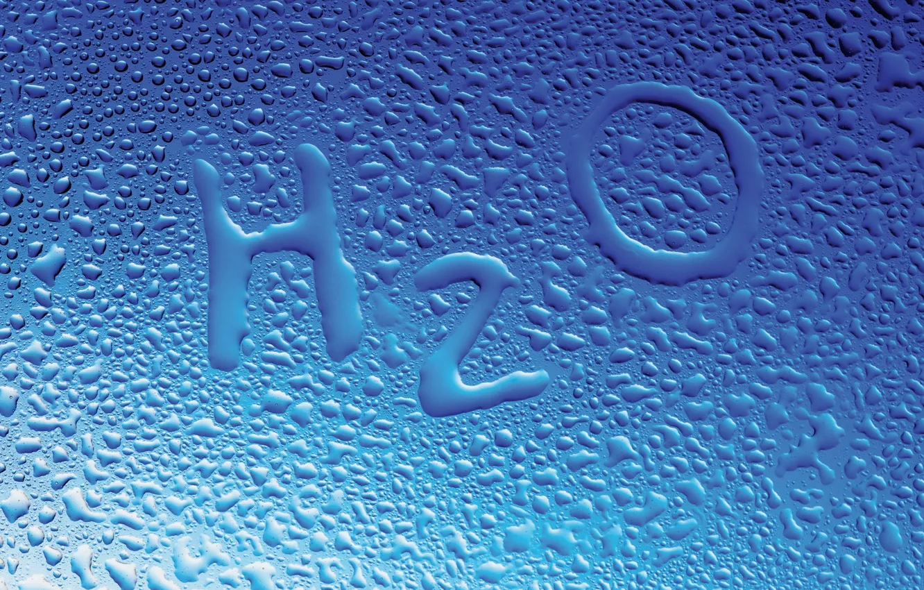 Photo wallpaper glass, water, drops, formula