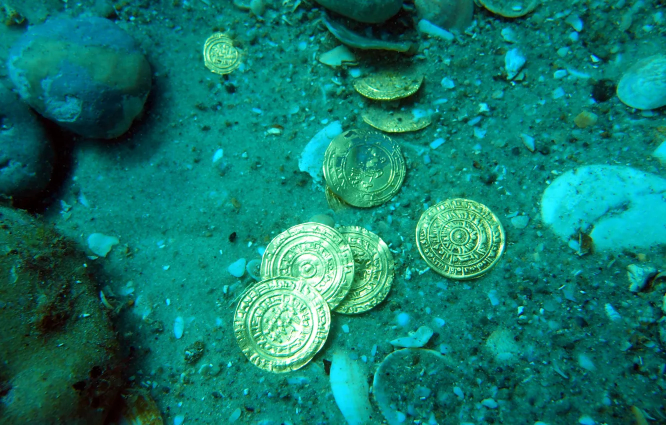 Photo wallpaper gold, coins, treasure