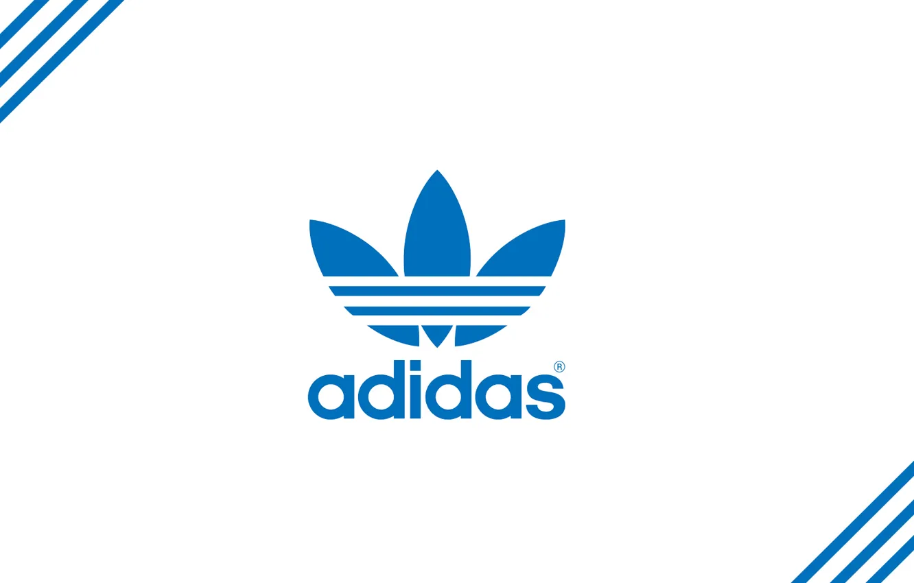 Photo wallpaper strip, blue, logo, logo, Adidas, adidas, firm
