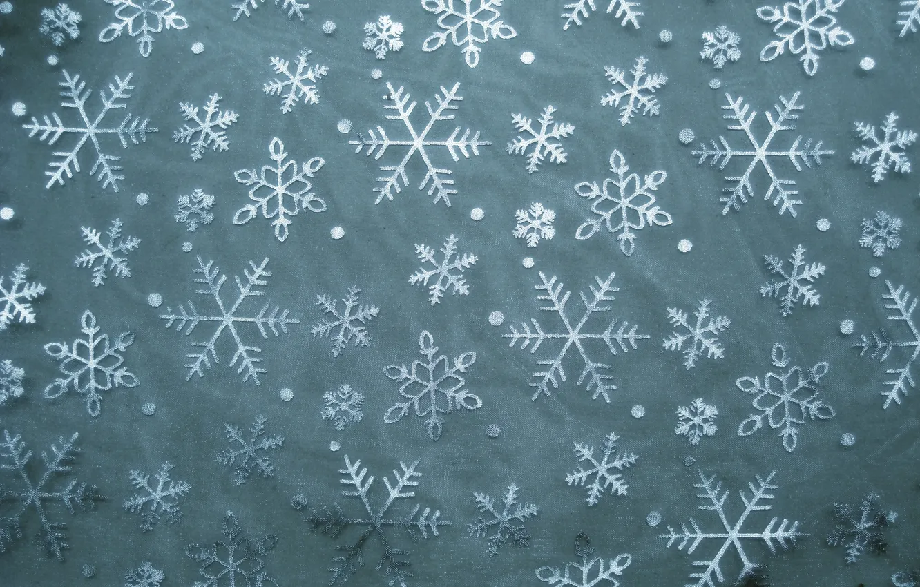 Photo wallpaper snowflakes, fabric, mugs