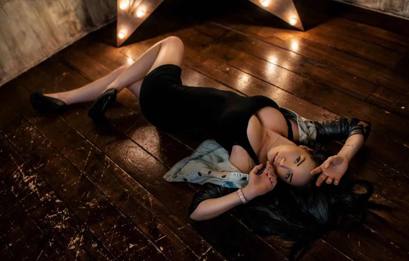 Photo wallpaper girl, sweetheart, model, bright, brunette, cool, gentle, beautiful