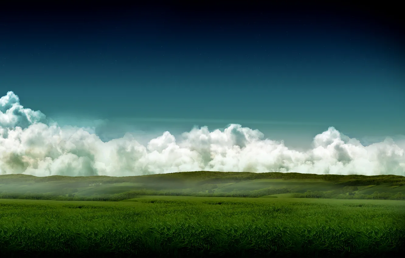 Photo wallpaper field, the sky, grass, heaven