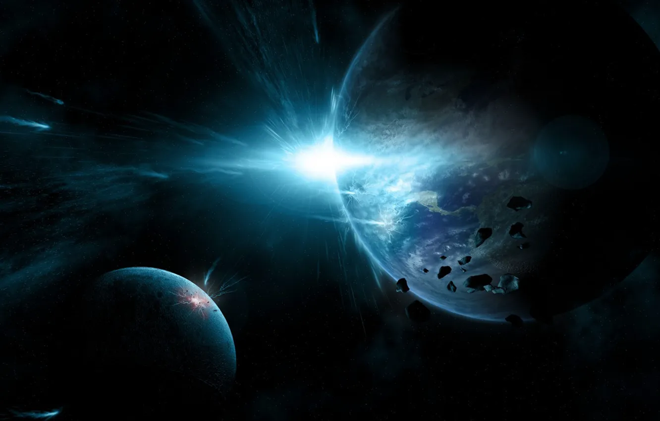 Photo wallpaper space, stars, Wallpaper, planet, infinity