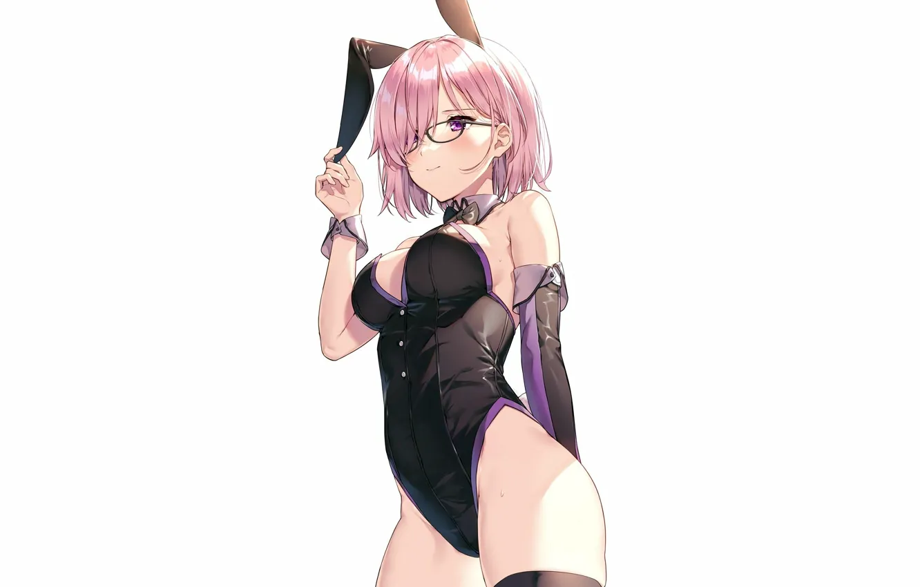 Photo wallpaper girl, sexy, cleavage, pink hair, boobs, anime, beautiful, short hair
