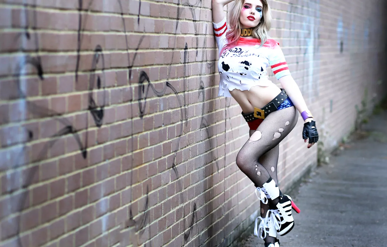 Photo wallpaper girl, Hannah, Harley Quinn, Cosplay