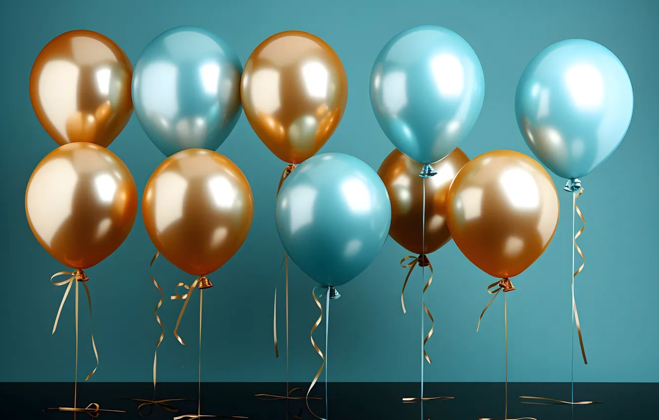 Photo wallpaper balls, balloons, birthday, holiday, balls, Shine, new year, Christmas