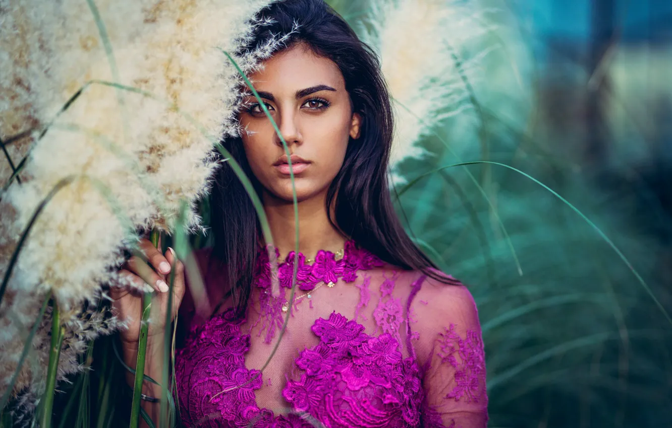 Photo wallpaper look, girl, face, portrait, Marco Squassina, Alessia Grapes