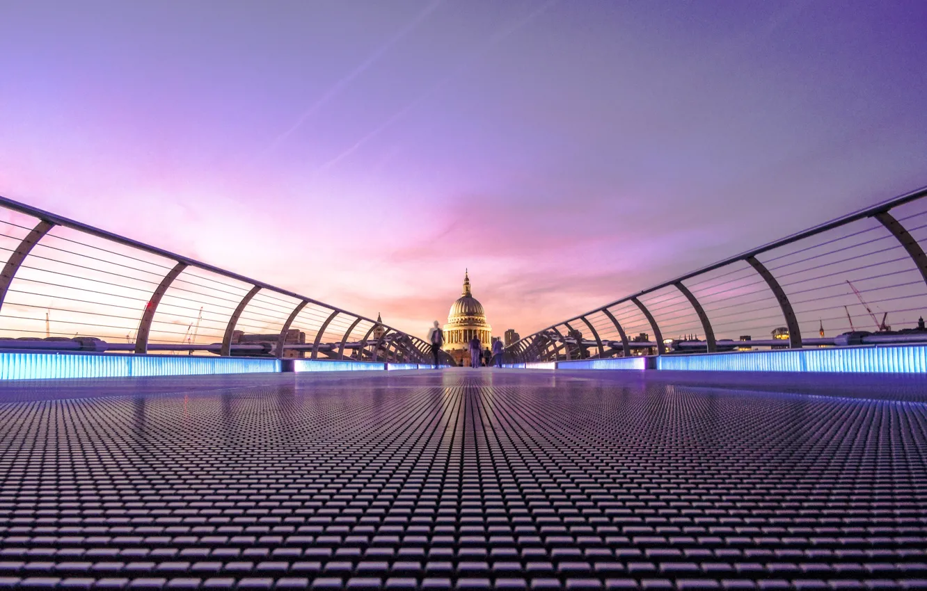 Photo wallpaper bridge, the city, lights, England, London, UK, Thames, architecture