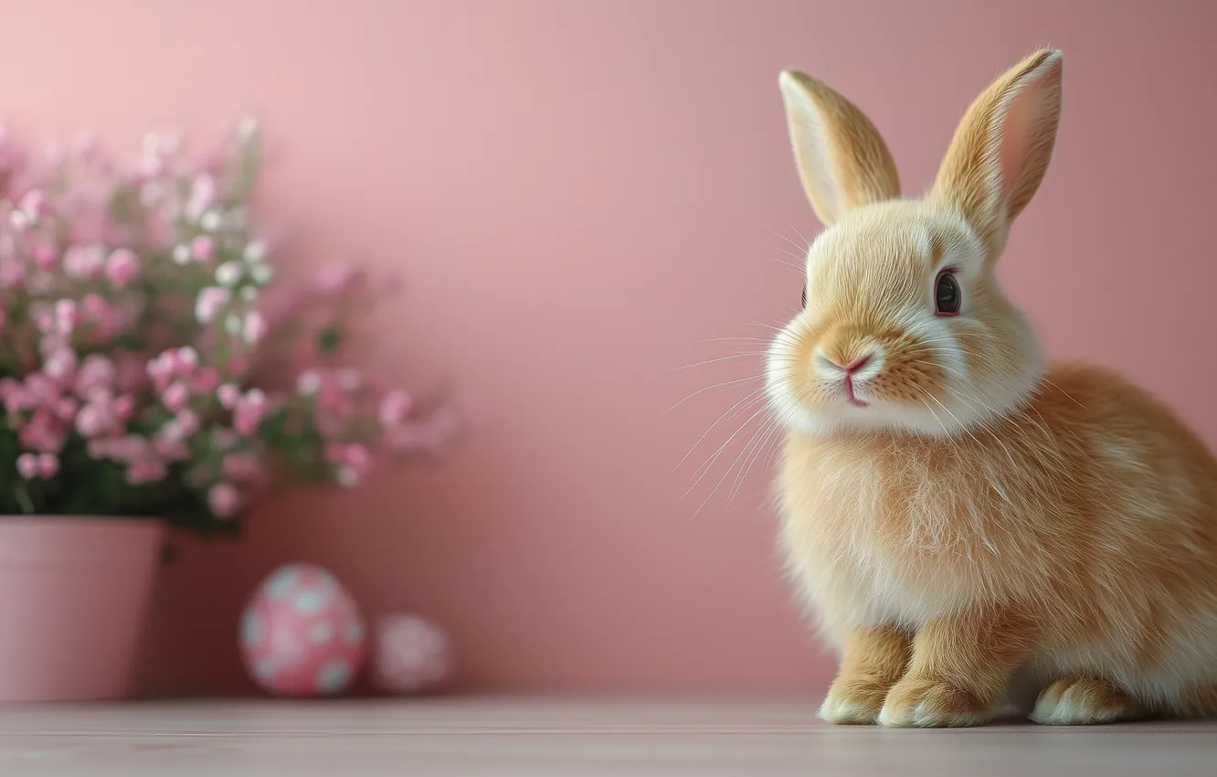Photo wallpaper holiday, hare, eggs, spring, rabbit, Easter, Bunny, Easter