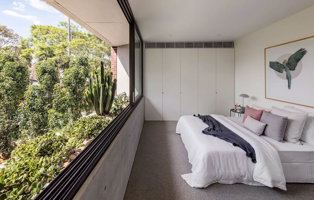 Photo wallpaper style, room, interior, Sidney Balmain House, Sydney, Australia, bedroom, design