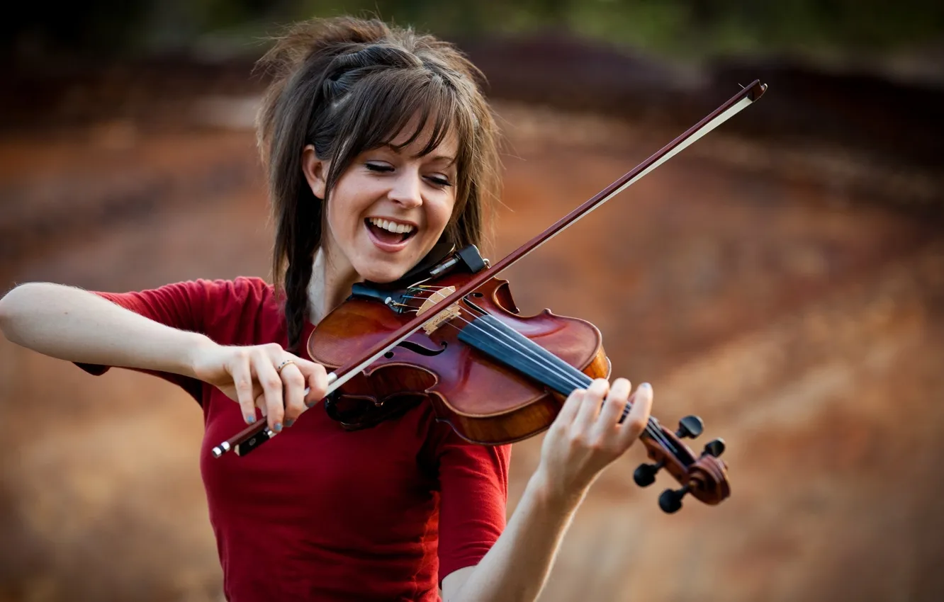 Photo wallpaper smile, image, the excitement, Lindsey Stirling, violinist