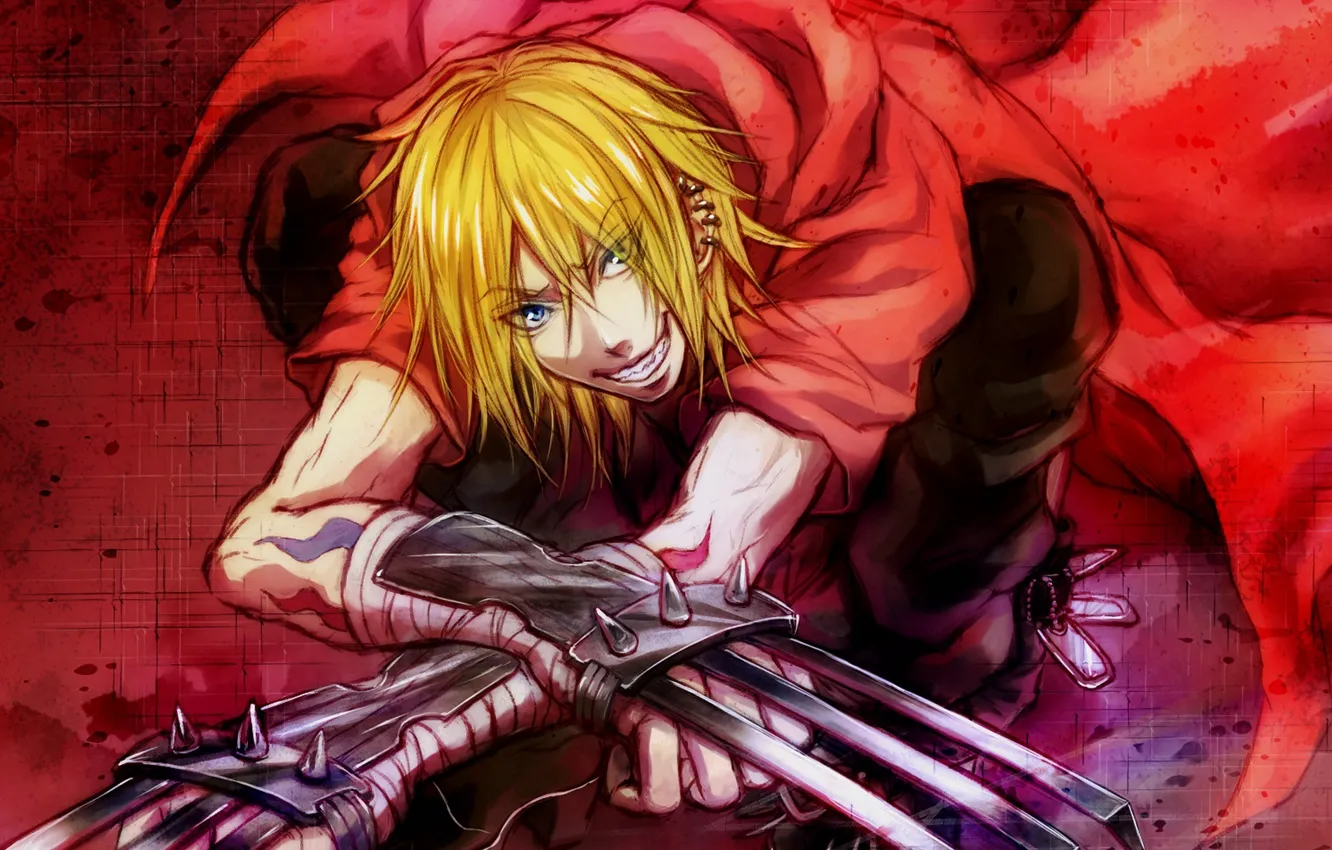 Photo wallpaper smile, weapons, anime, art, guy, Togainu no Chi