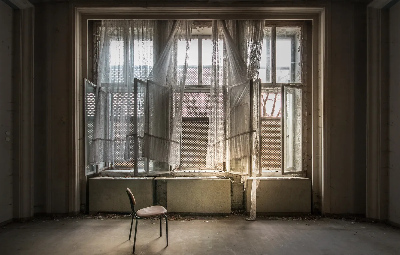 Photo wallpaper room, window, chair