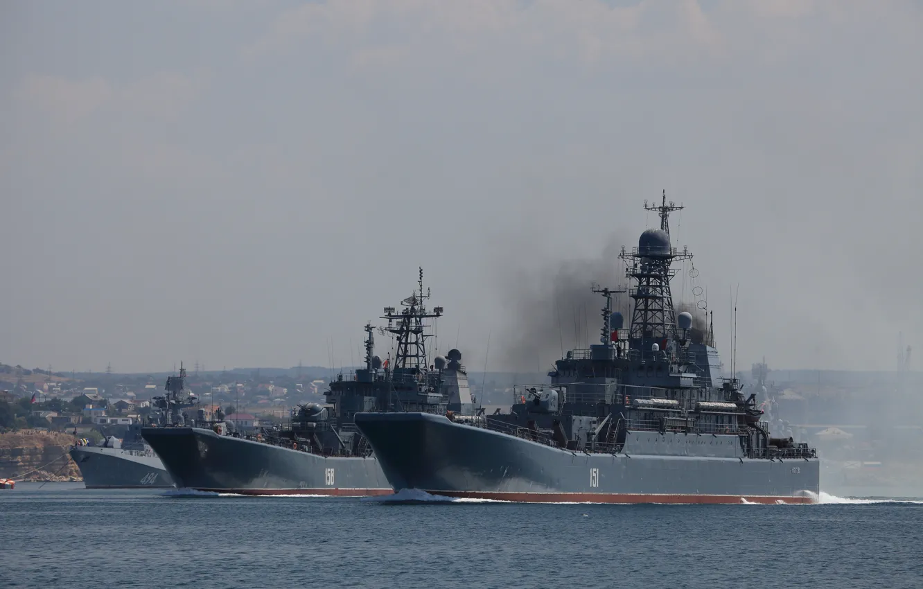 Photo wallpaper Sevastopol, Navy day, amphibious ships