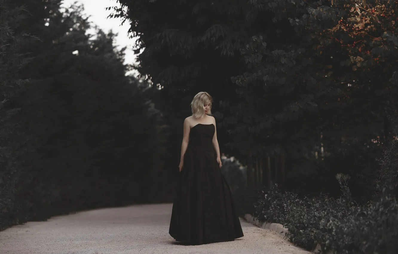 Photo wallpaper Girl, dress, walk