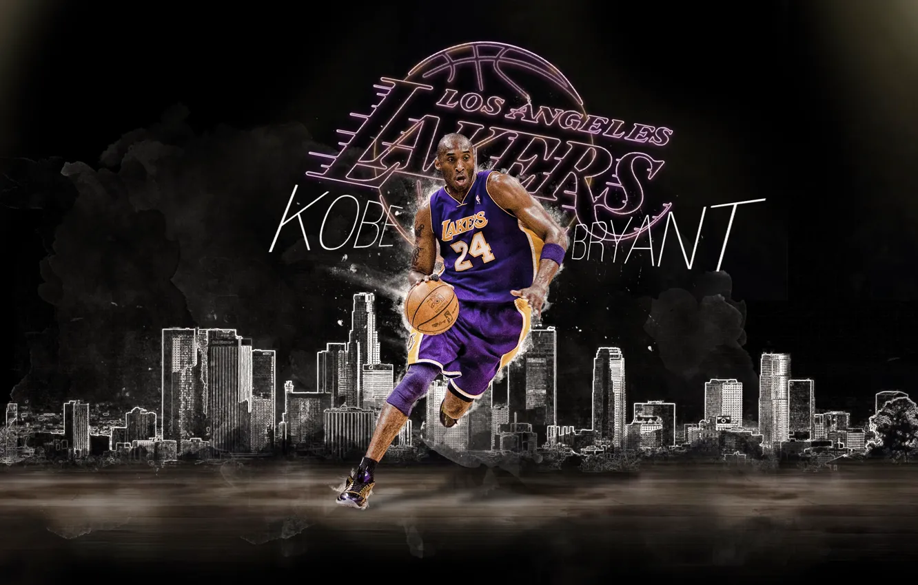 Photo wallpaper The ball, Basketball, Los Angeles, NBA, Lakers, Kobe Bryant, Los Angeles, Player