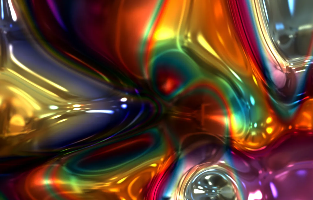 Photo wallpaper line, abstraction, bubbles, Shine, rainbow, colorful, substance, plasma