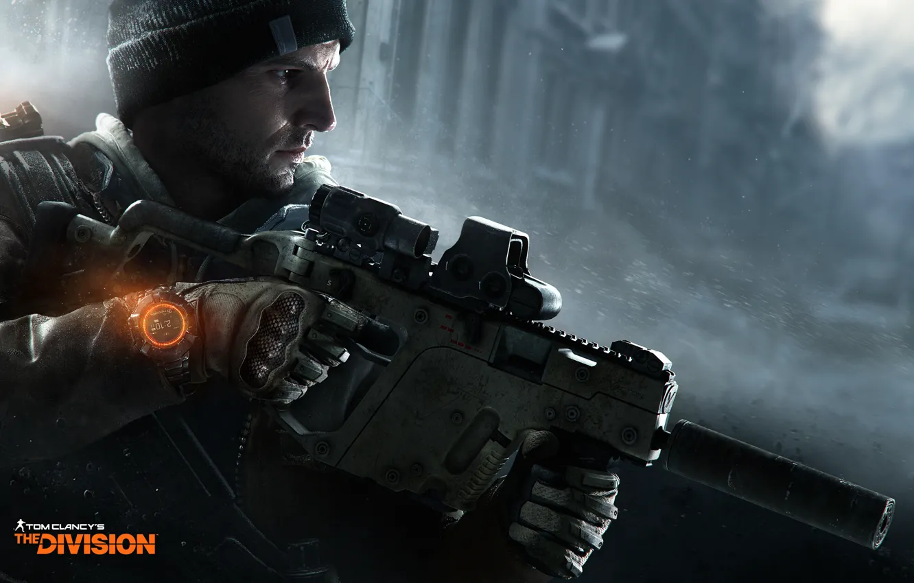 Photo wallpaper snow, weapons, hat, watch, soldiers, gloves, agent, fighter