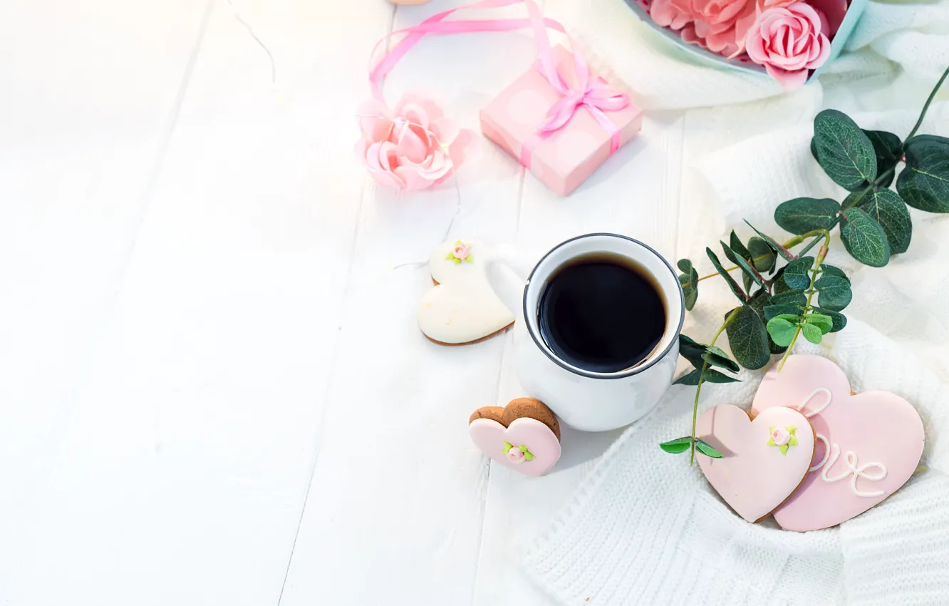 Photo wallpaper romance, coffee, Breakfast, cookies, Myfoodie