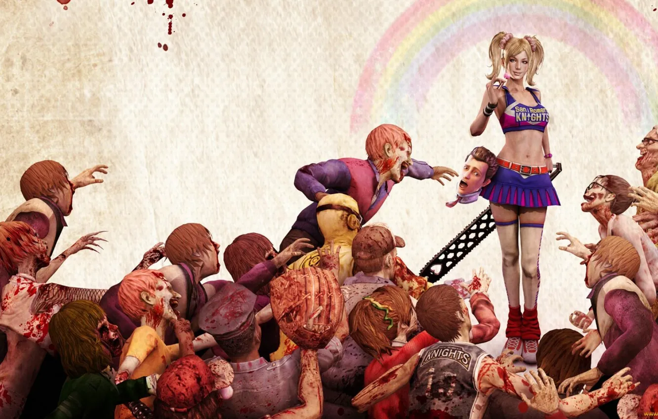 Photo wallpaper blood, zombies, saw