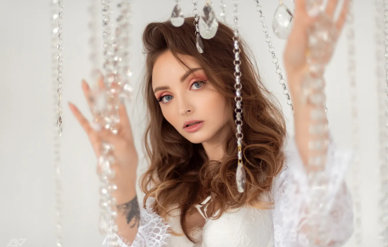 Photo wallpaper model, portrait, tattoo, Alexander Yushkevich