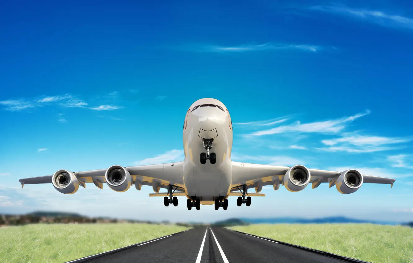 Photo wallpaper airplane, aviation, takeoff, Transport