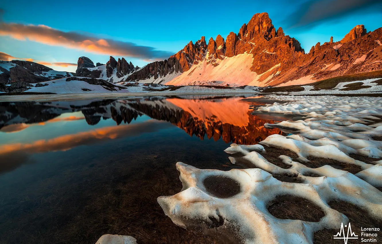 Photo wallpaper winter, snow, mountains, nature