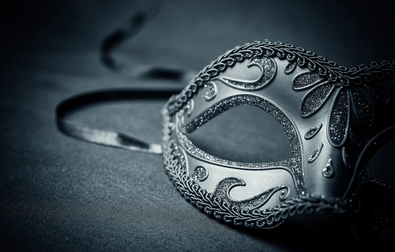 Photo wallpaper pattern, mask, ribbon