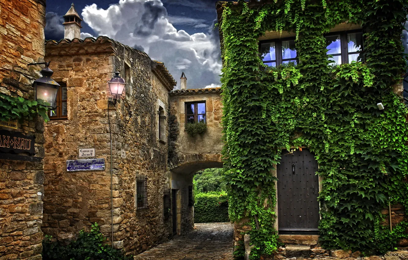 Photo wallpaper greens, stones, street, HDR, Europe, old, photographer, Mariluz Rodriguez