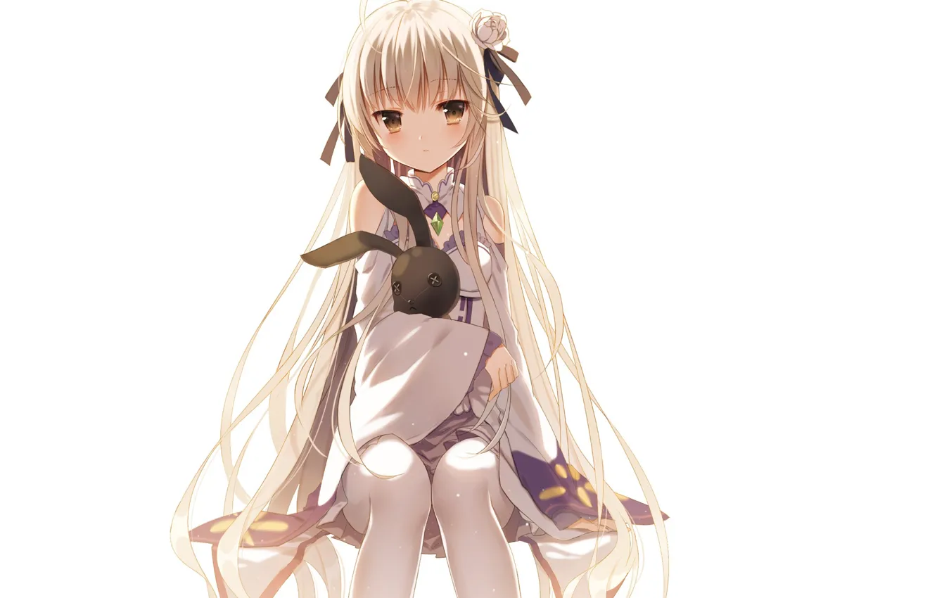 Photo wallpaper girl, toy, Bunny