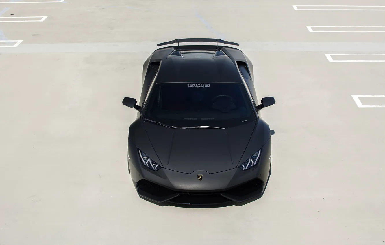 Photo wallpaper machine, black, Lamborghini, Matt, Lambo, supercar, the front, Huracan