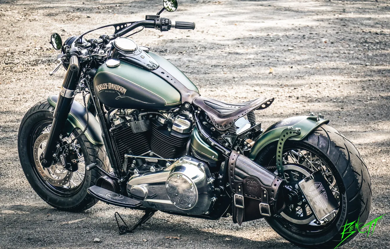 Photo wallpaper motorcycle, Harley Davidson, bike