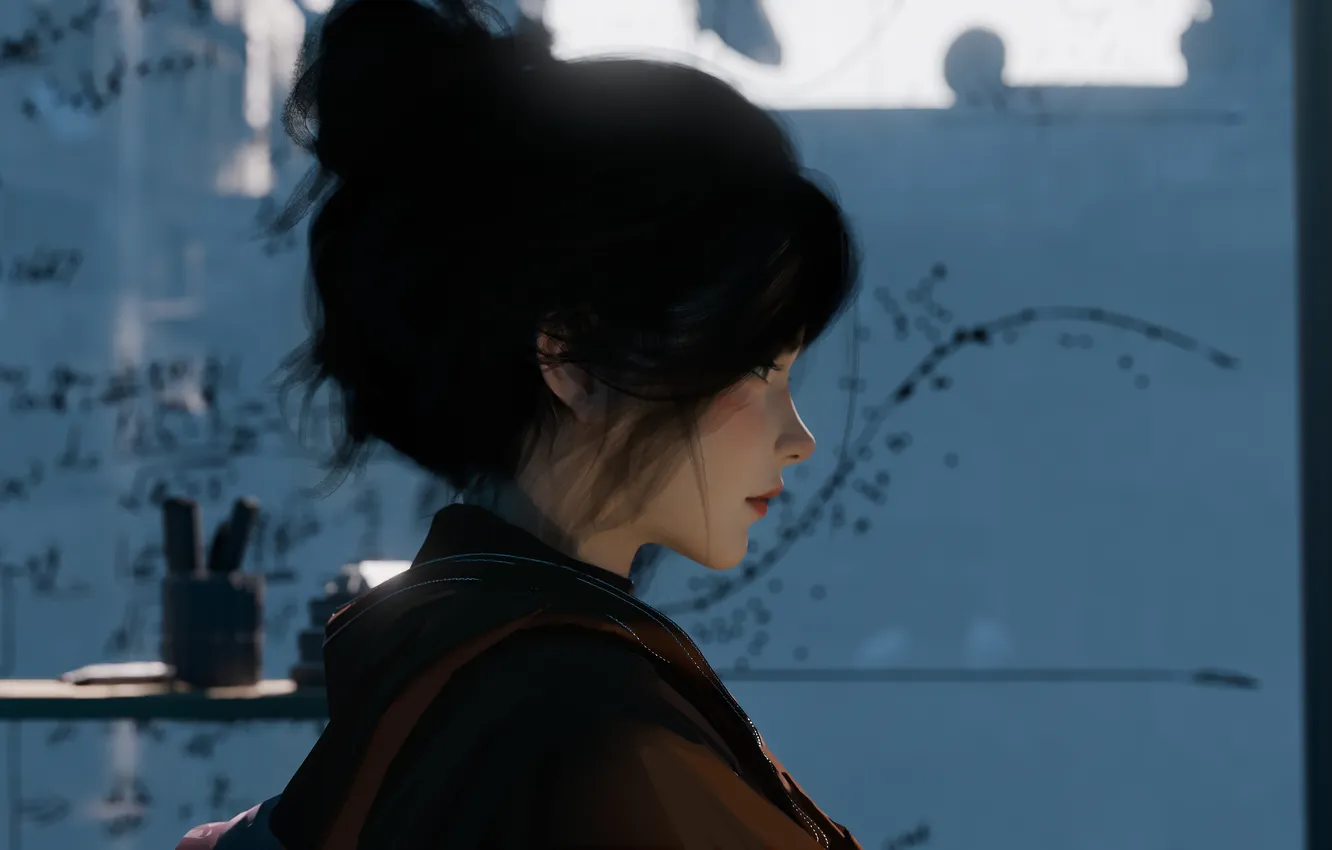 Photo wallpaper window, devushka, Wlop