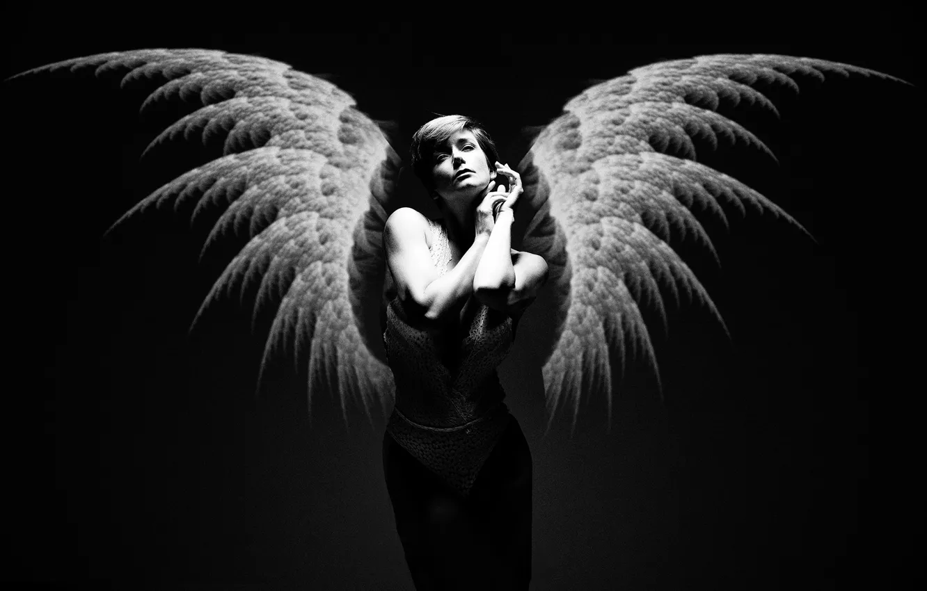 Photo wallpaper style, collage, wings, angel