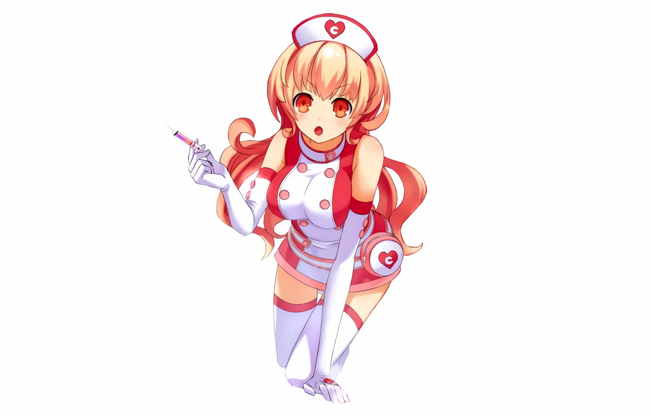 Photo wallpaper girl, sexy, thighhighs, long hair, dress, boobs, anime, beautiful