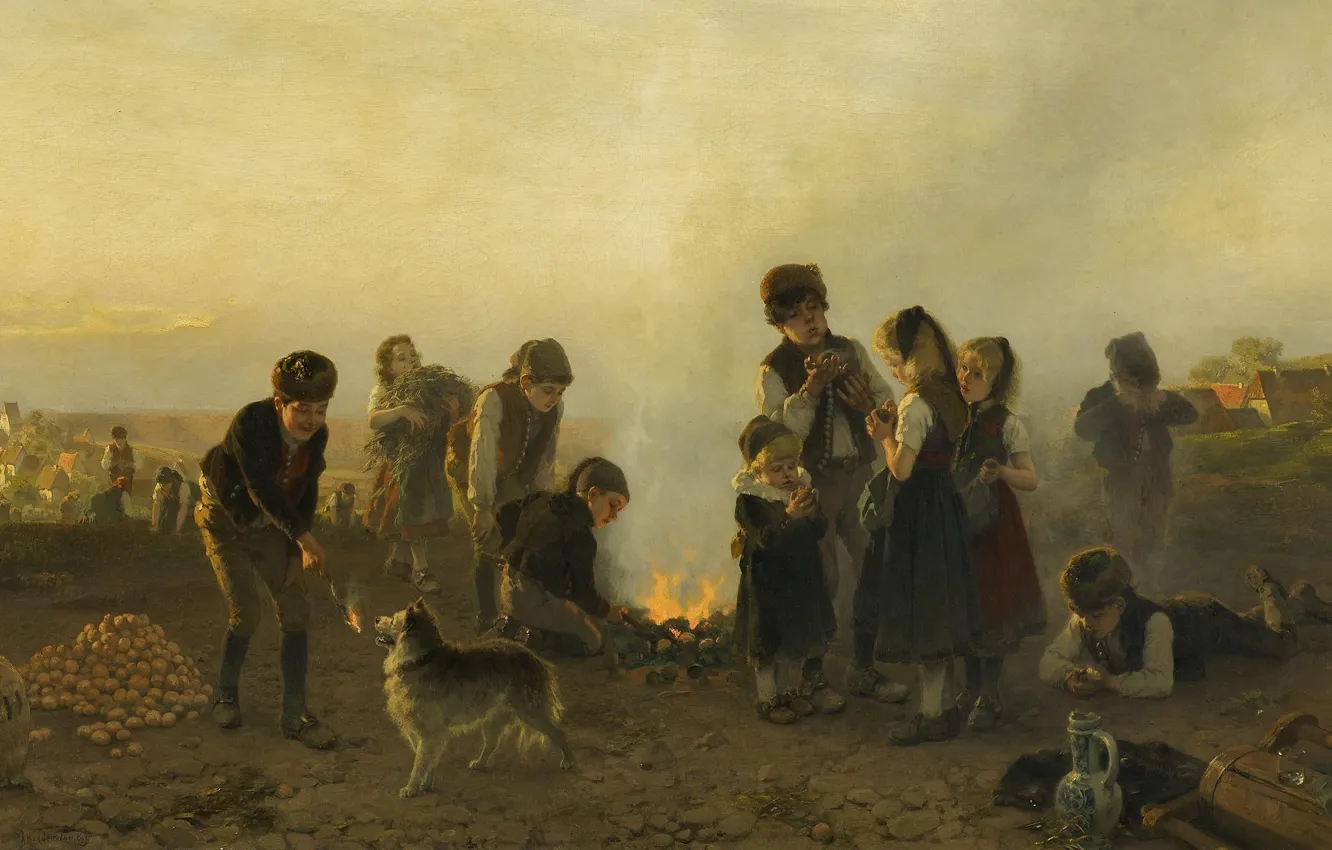 Photo wallpaper German painter, German painter, 1879, oil on canvas, The Dusseldorf school of art, Düsseldorf school …