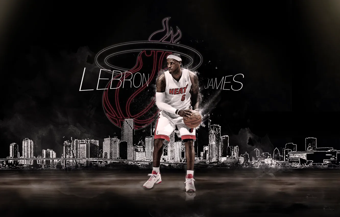 Photo wallpaper background, sport, the ball, Miami, Basketball, Miami, NBA, LeBron James