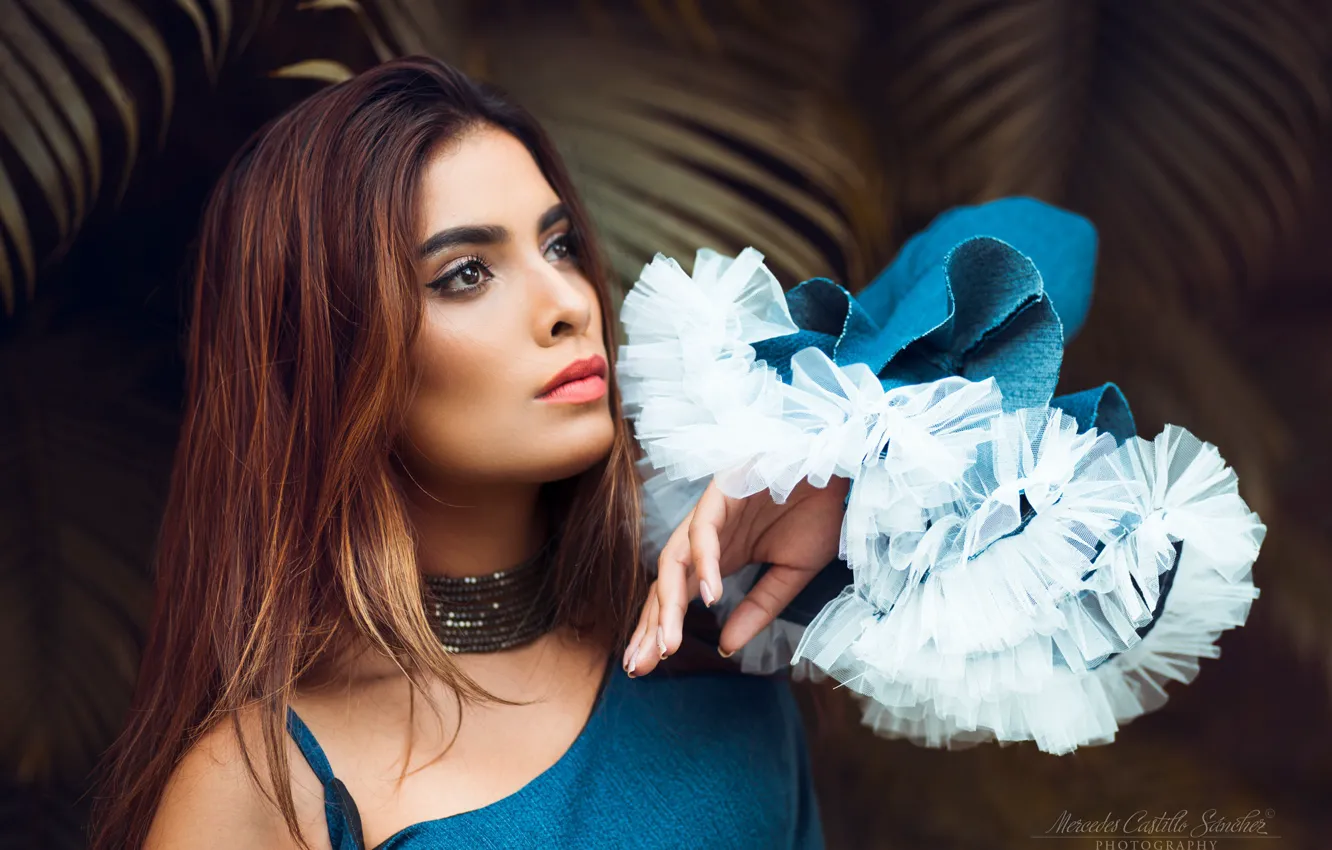 Photo wallpaper look, girl, face, pose, photo, model, portrait, makeup