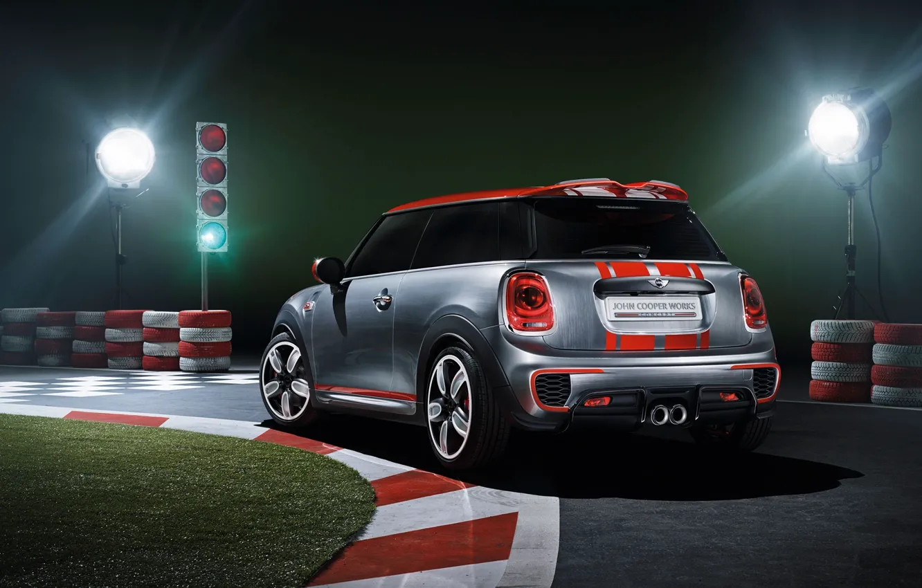 Photo wallpaper Concept, Mini, the concept, twilight, rear view, Mini, John Cooper Works