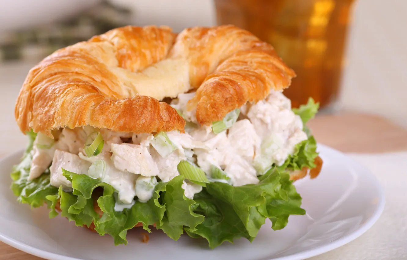 Photo wallpaper roll, salad, chicken