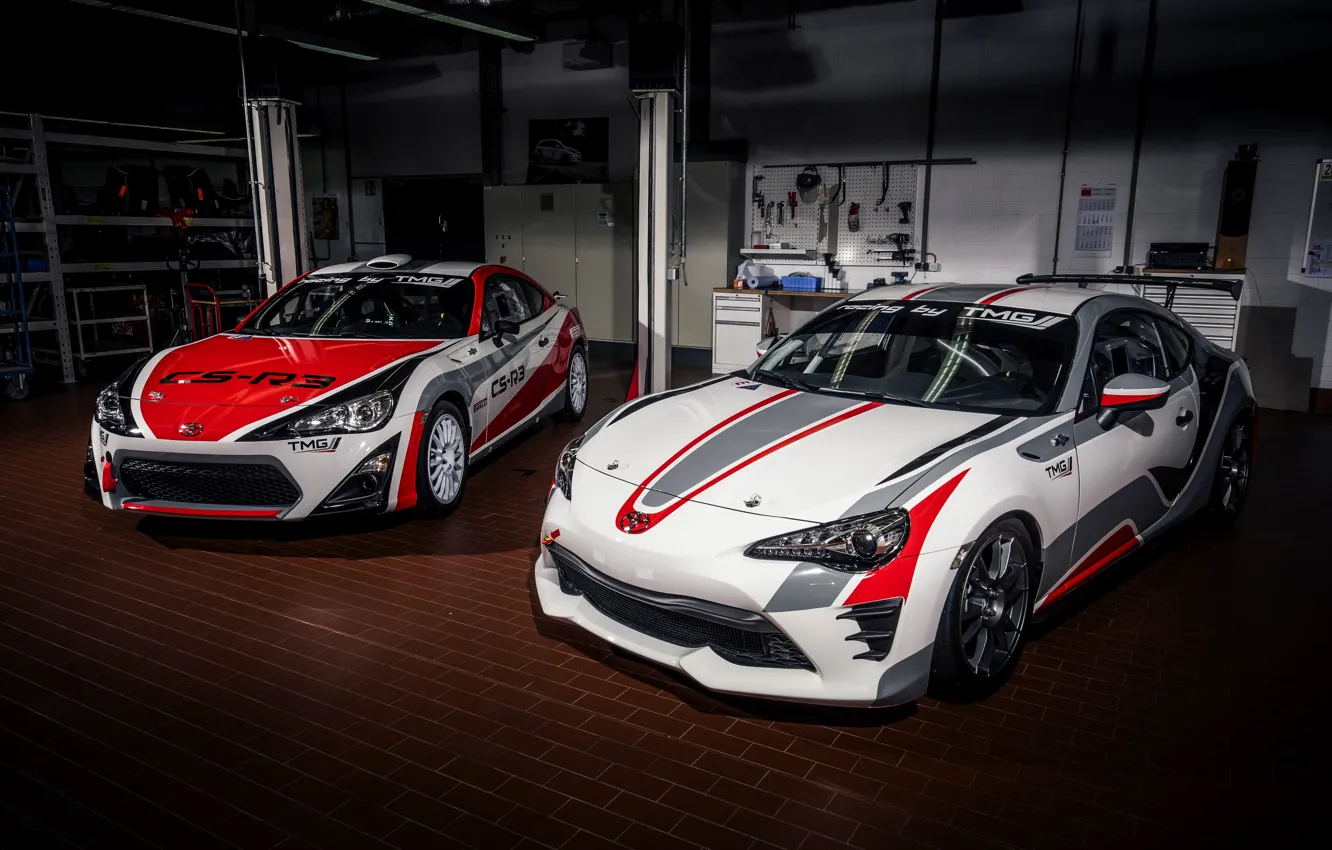 Photo wallpaper instrumento, Toyota, workshop, racing, equipment, GT86, racks, CS-V3