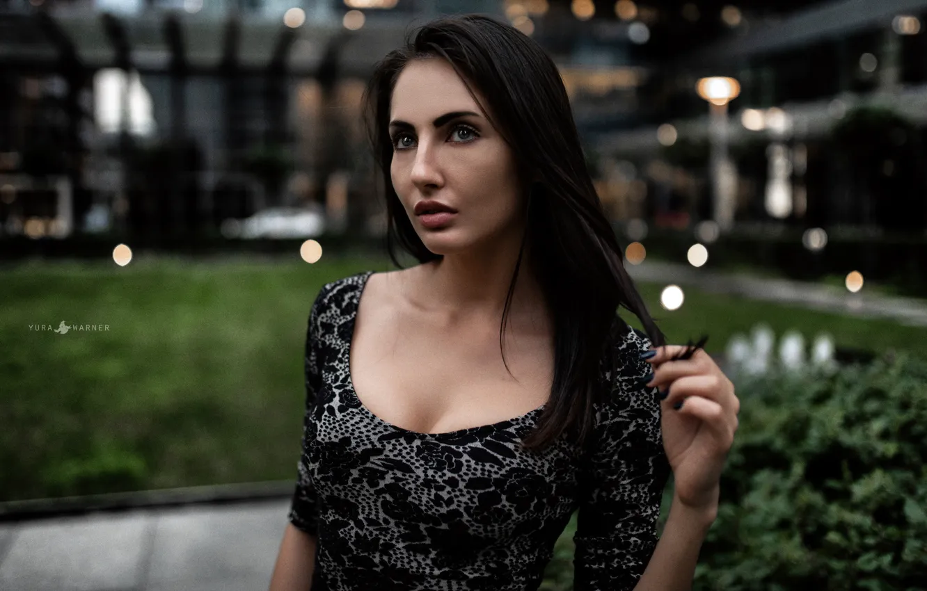 Photo wallpaper girl, dress, brunette, Yura Warner