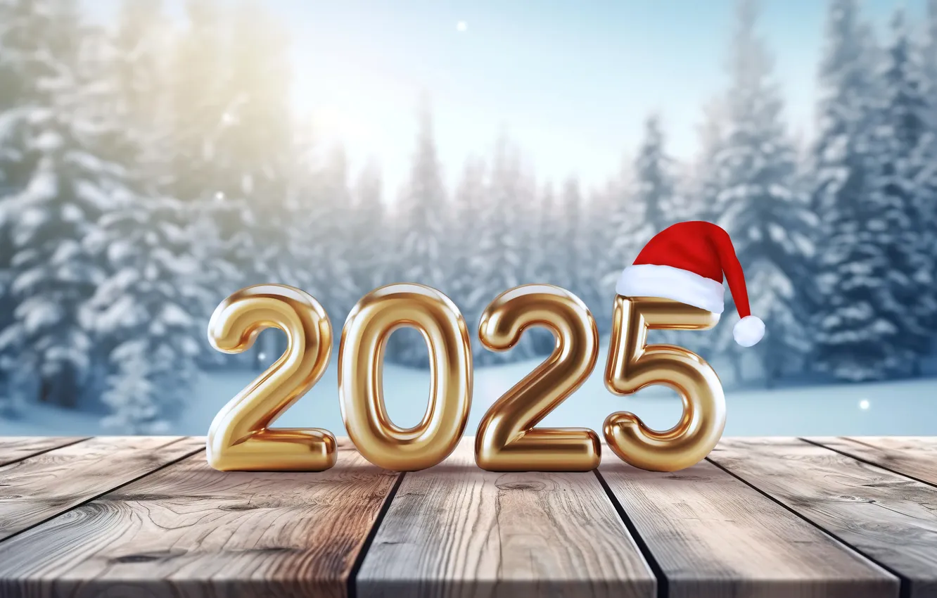Photo wallpaper winter, snow, gold, new year, figures, golden, winter, background