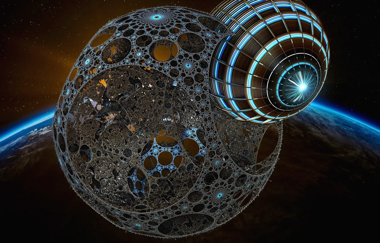 Photo wallpaper space, abstraction, planet, sphere, the volume