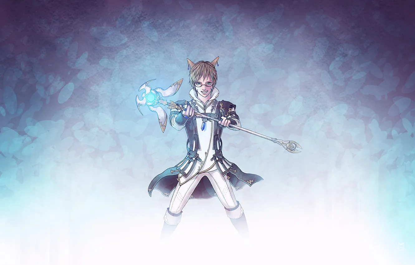 Photo wallpaper anime, art, glasses, hero, MAG, guy, rod