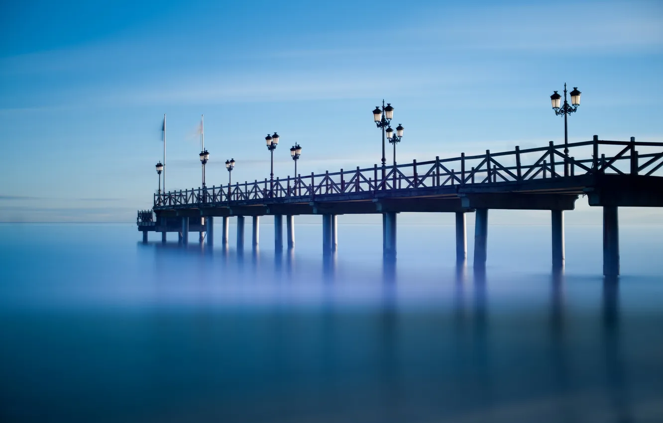 Photo wallpaper sea, landscape, bridge
