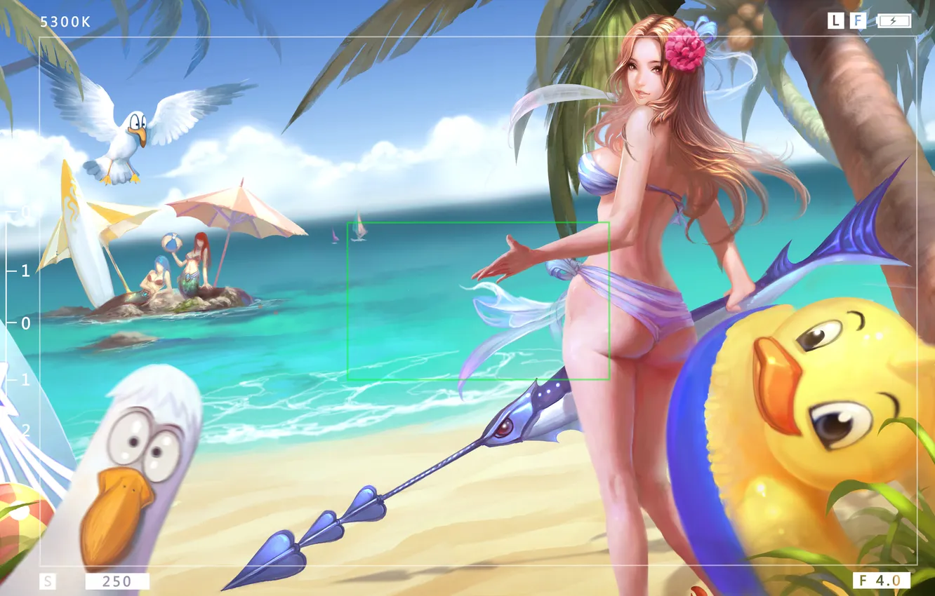 Photo wallpaper sand, sea, beach, swimsuit, ass, girl, art, Athena