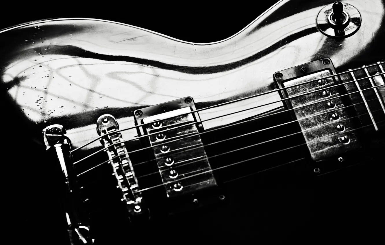 Photo wallpaper guitar, strings, electro, gibson