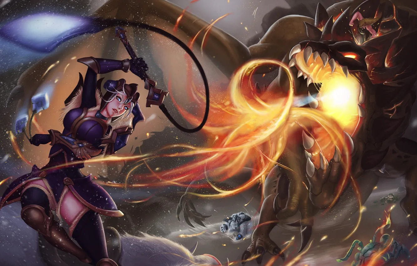 Photo wallpaper art, League of Legends, LoL, Sejuani, Winter's Wrath, moba
